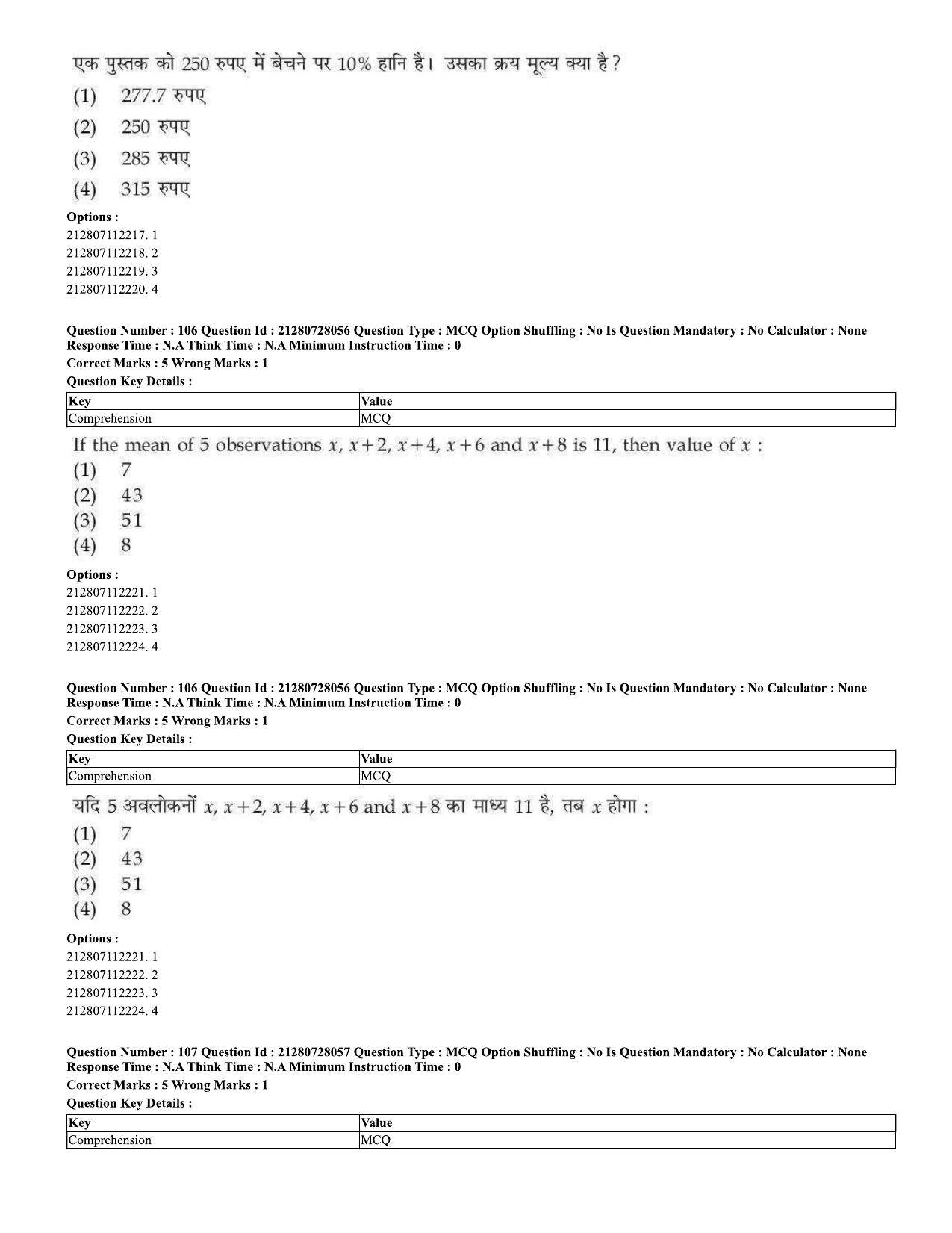 CUET 2023 Domestic Shift 3 Question Paper - 15 June 2023 - Page 83