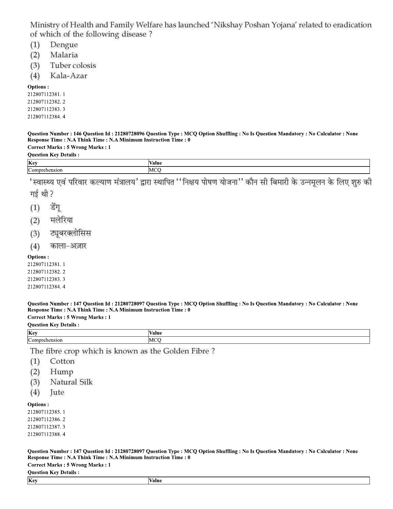 CUET 2023 Domestic Shift 3 Question Paper - 15 June 2023 - Page 121
