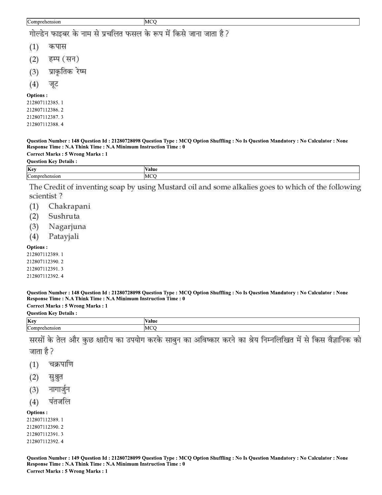 CUET 2023 Domestic Shift 3 Question Paper - 15 June 2023 - Page 122