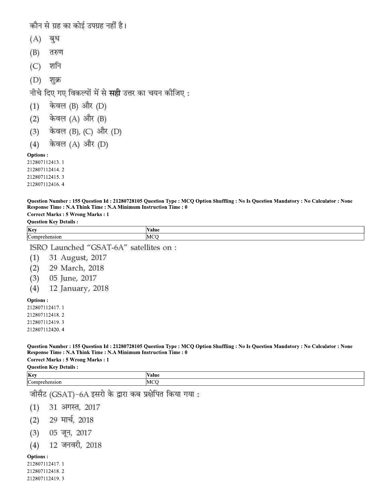 CUET 2023 Domestic Shift 3 Question Paper - 15 June 2023 - Page 128