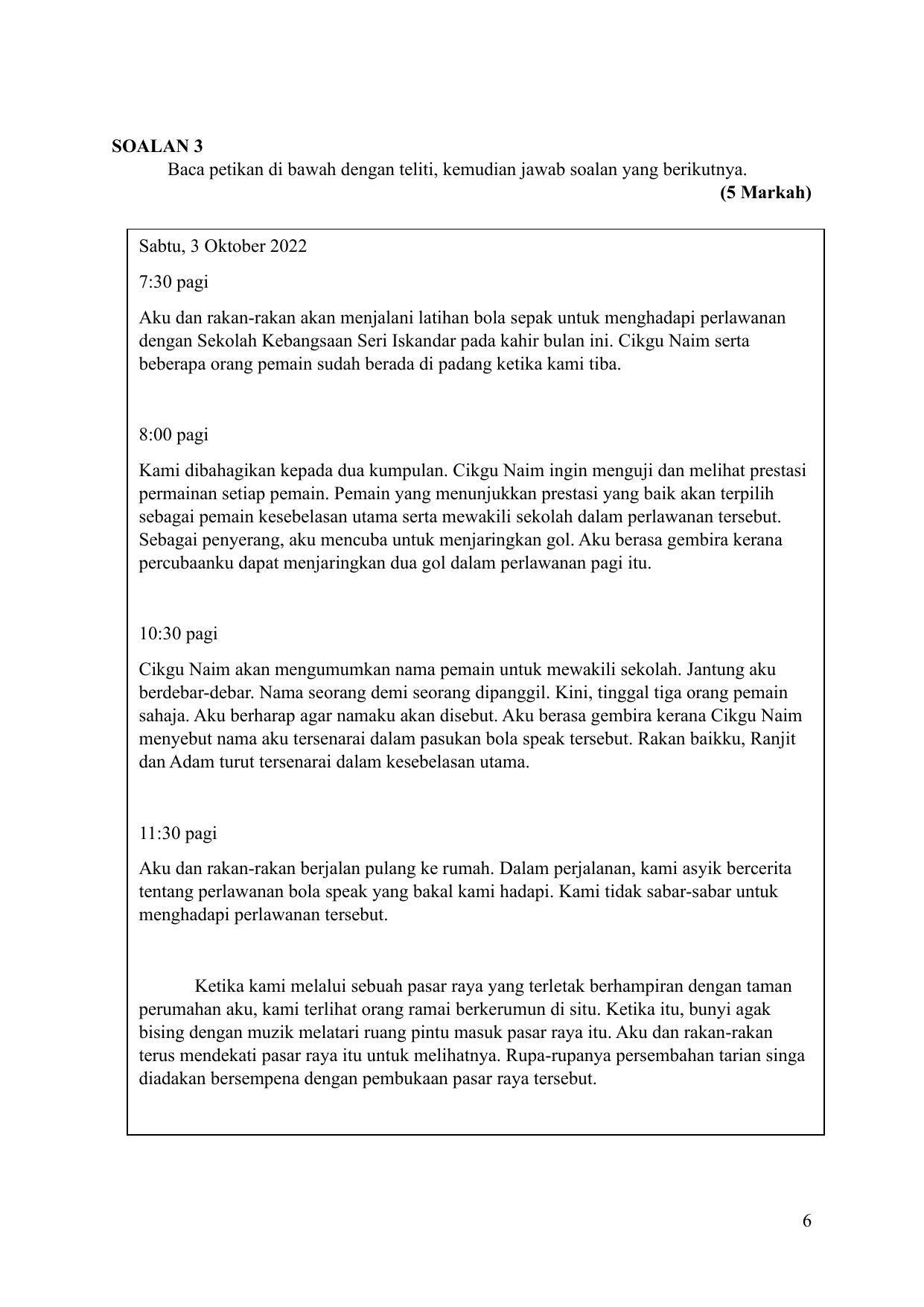 CBSE Class 10 Bahasa Melayu Sample Paper 2024 - Page 6