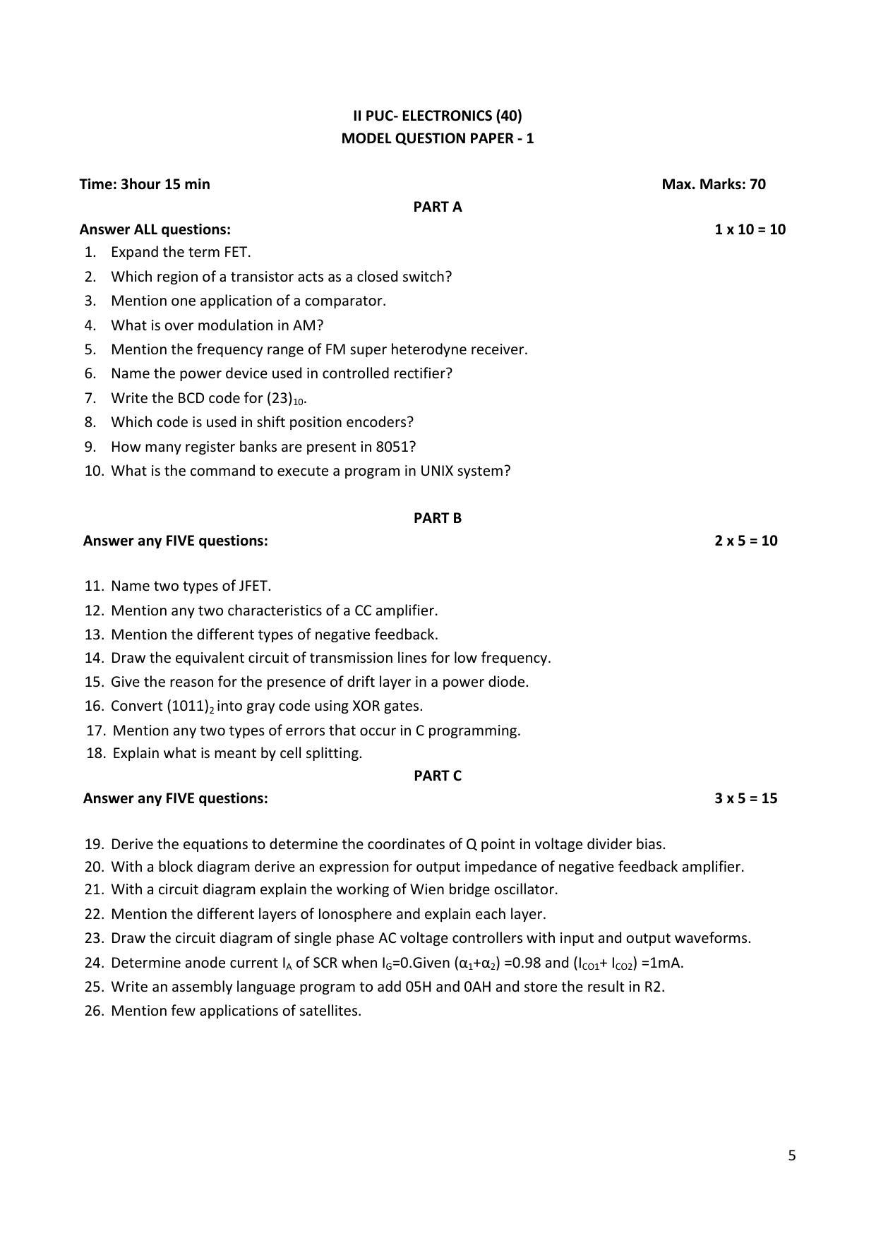 Karnataka 2nd PUC Question Bank for Electronics - Page 5