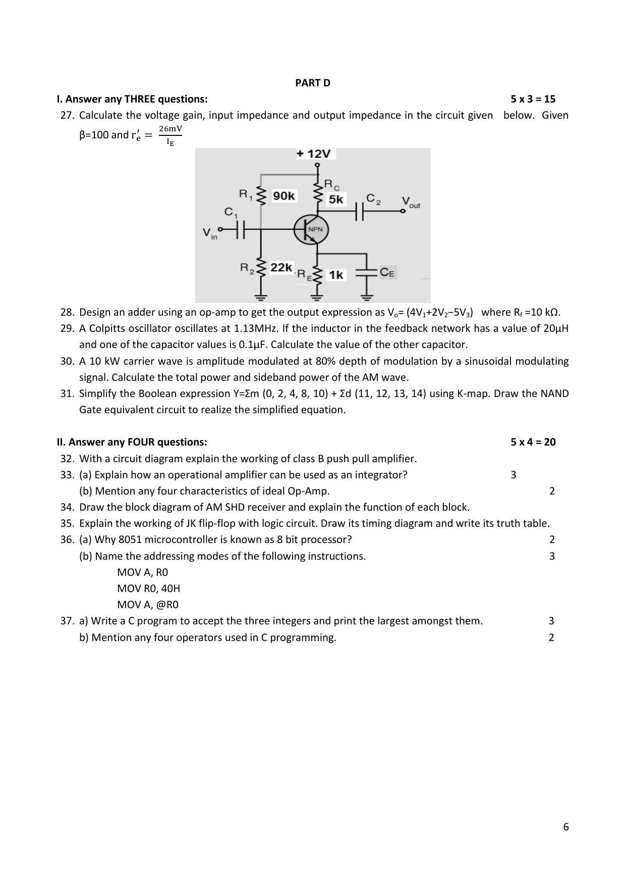 Karnataka 2nd PUC Question Bank for Electronics - Page 6