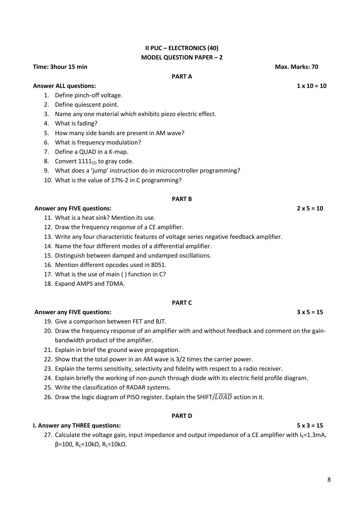Karnataka 2nd PUC Question Bank for Electronics - Page 8