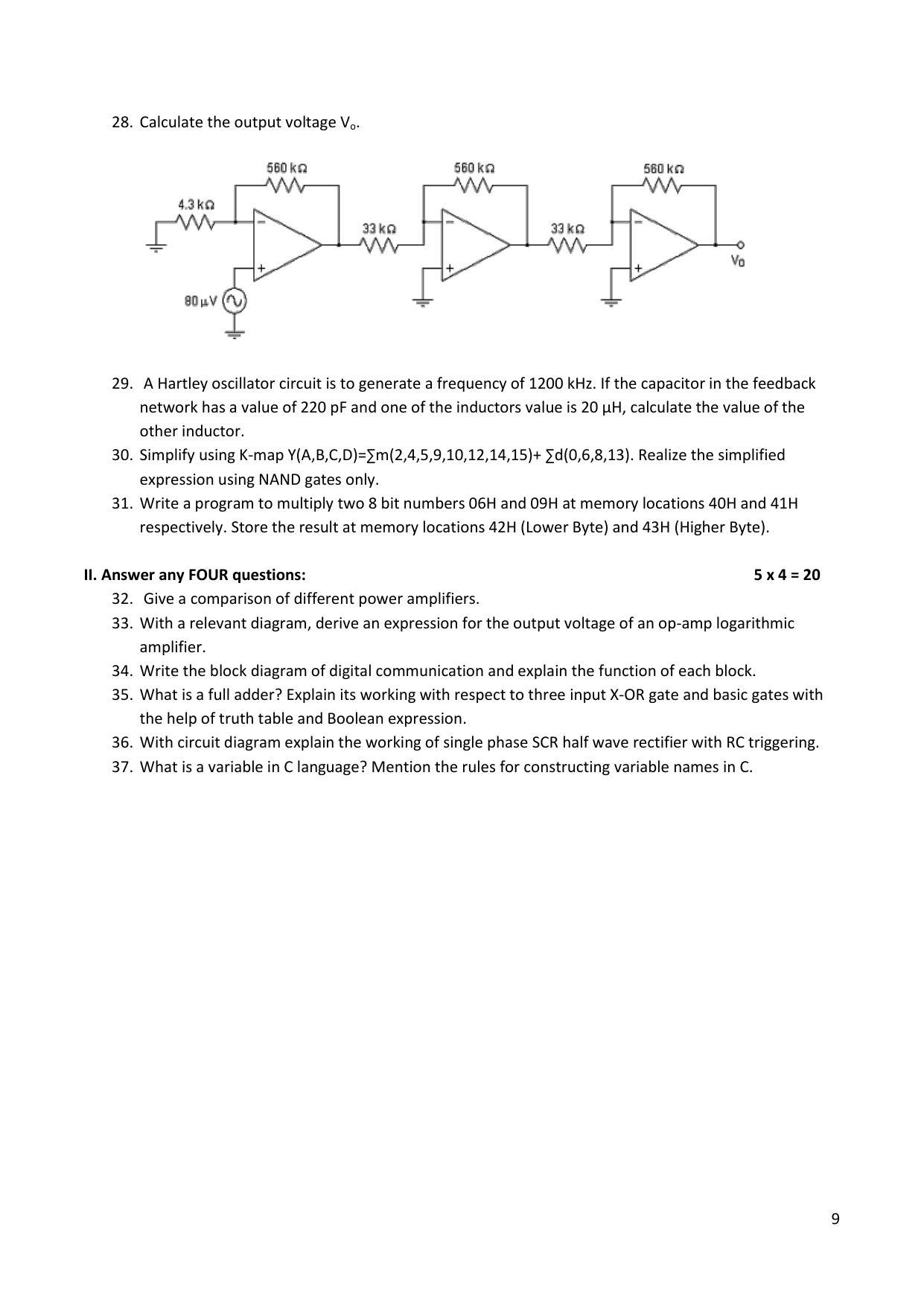 Karnataka 2nd PUC Question Bank for Electronics - Page 9