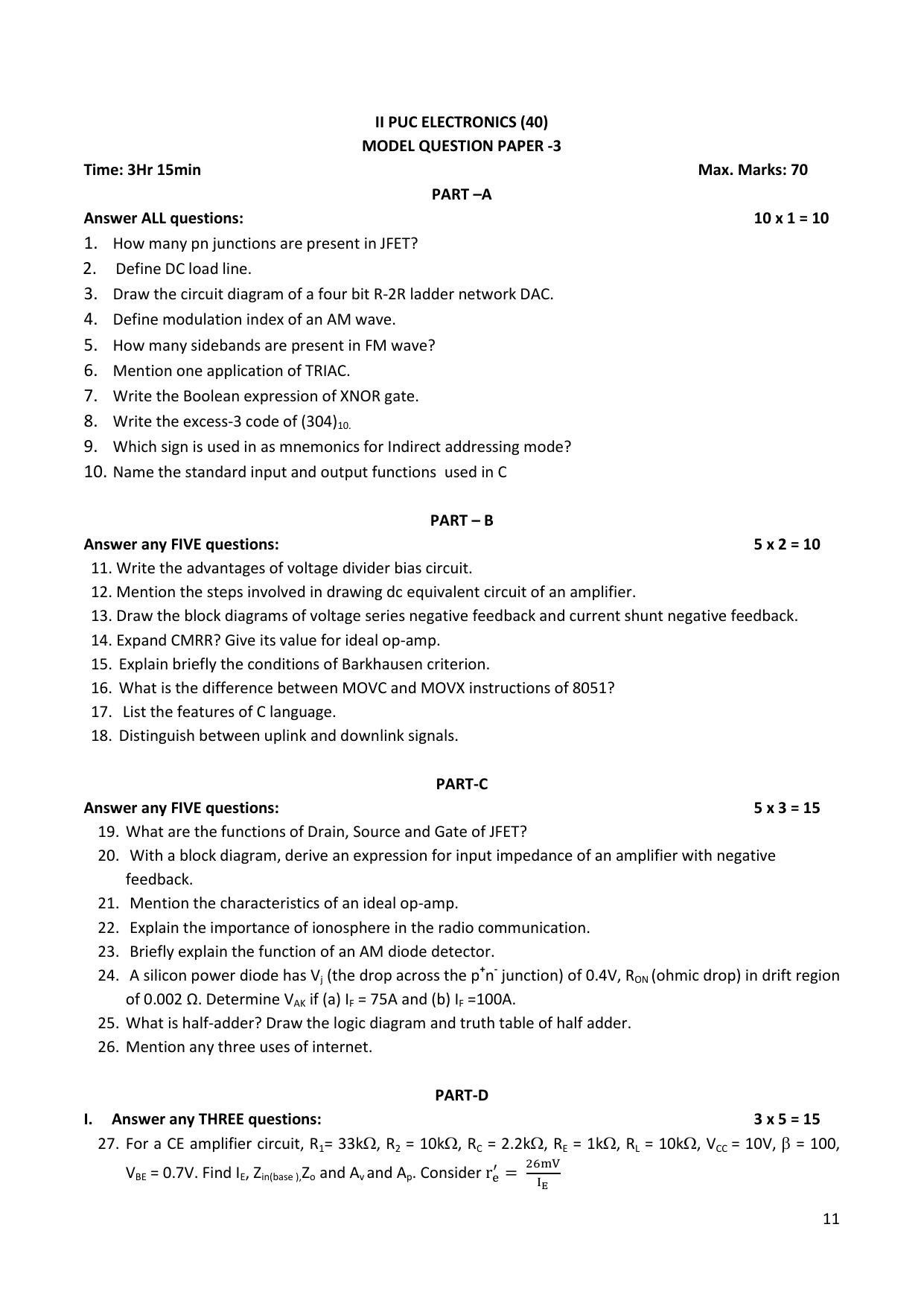 Karnataka 2nd PUC Question Bank for Electronics - Page 11
