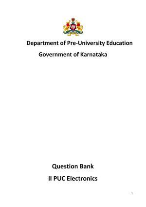 Karnataka 2nd PUC Question Bank for Electronics