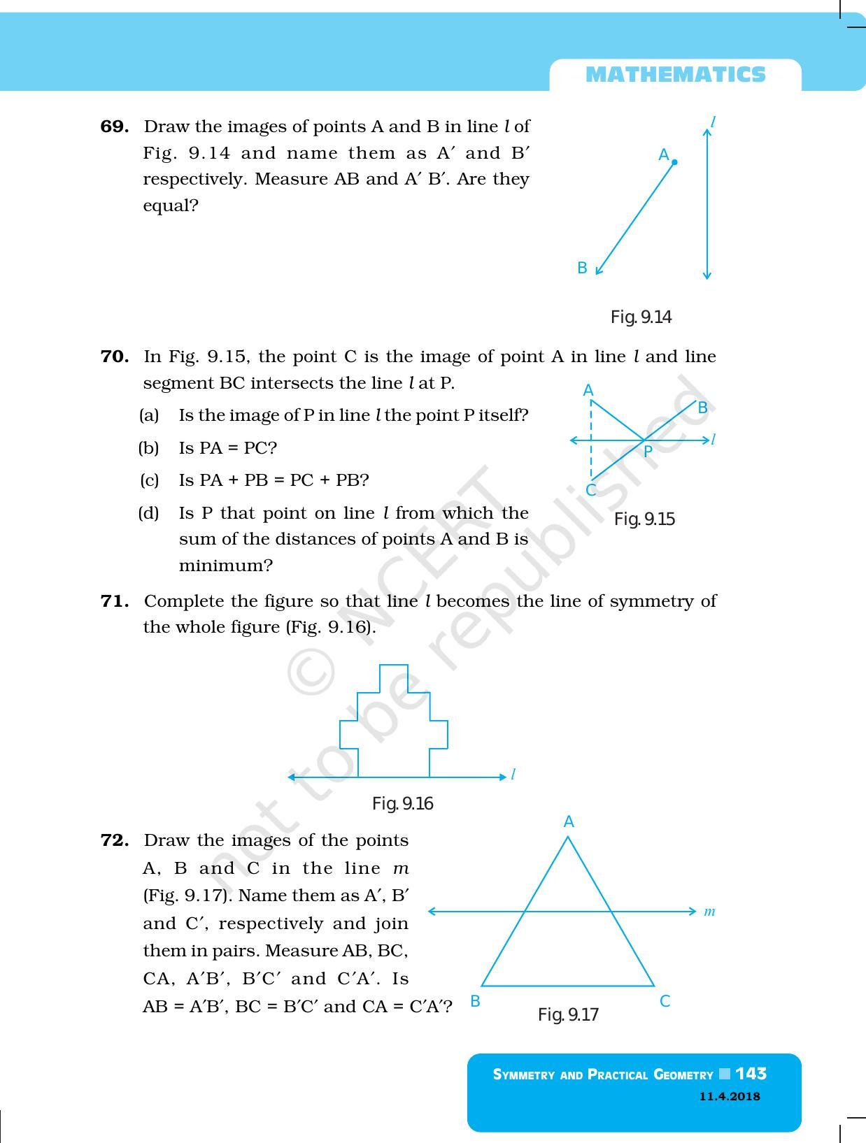 NCERT Exemplar Book for Class 6 Maths: Chapter 9-Symmetry & Practical Geometry - Page 11