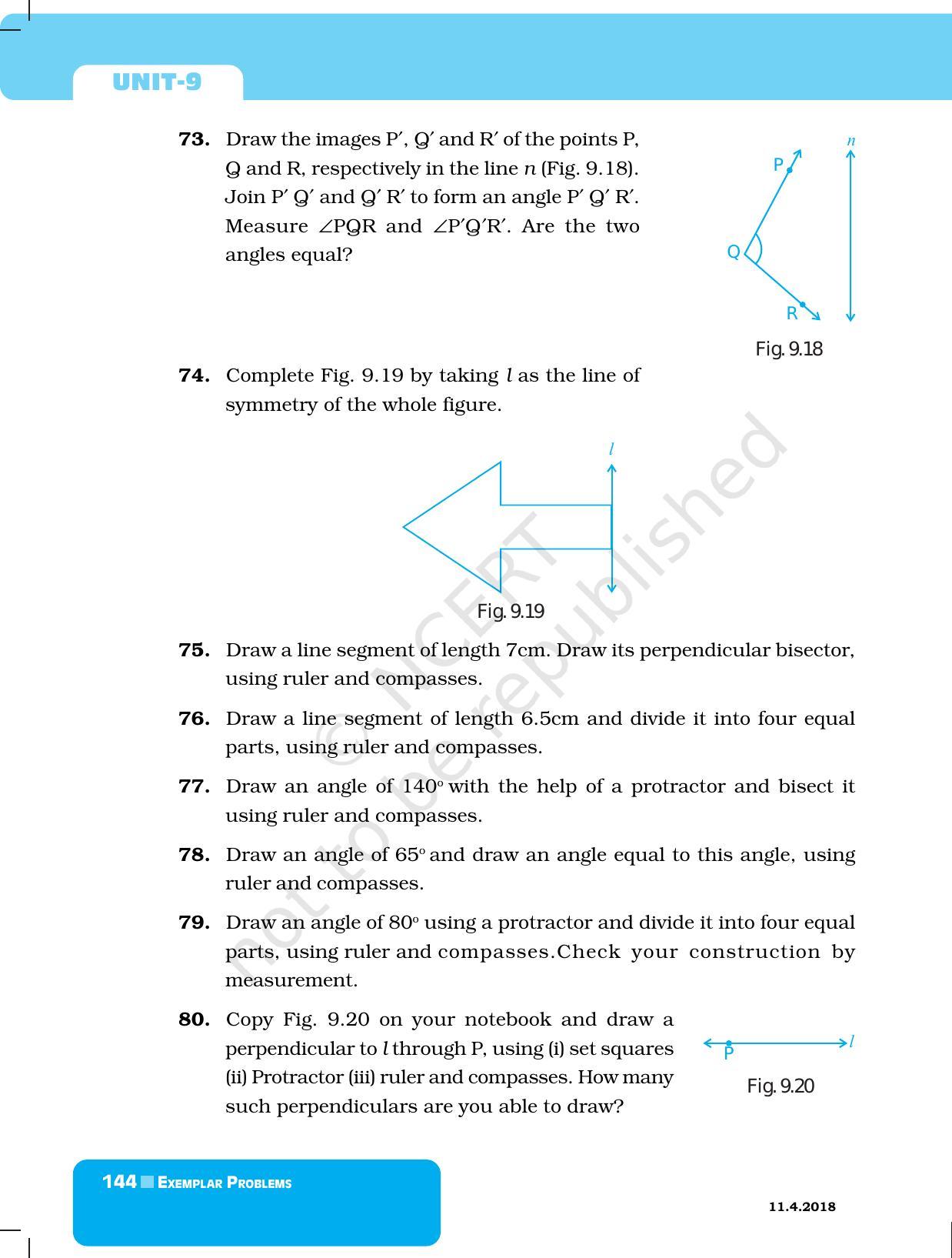 NCERT Exemplar Book for Class 6 Maths: Chapter 9-Symmetry & Practical Geometry - Page 12