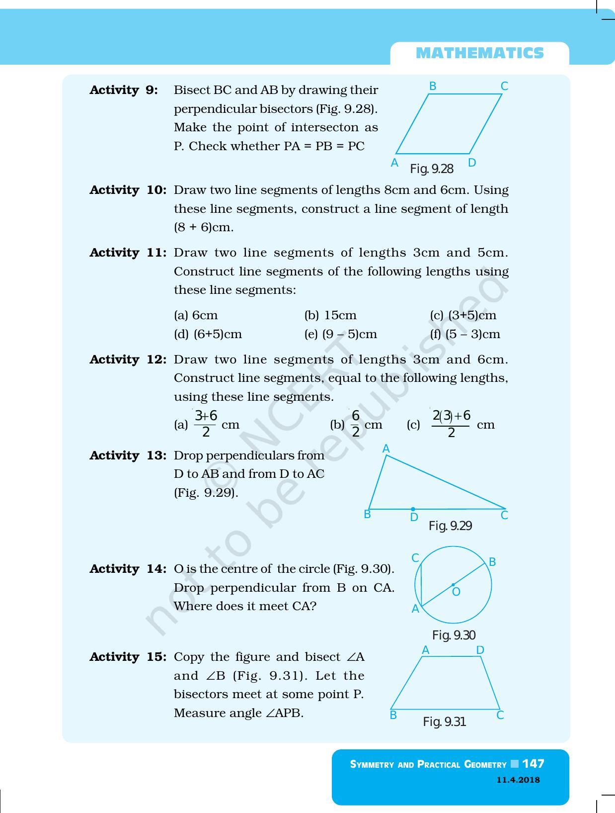 NCERT Exemplar Book for Class 6 Maths: Chapter 9-Symmetry & Practical Geometry - Page 15