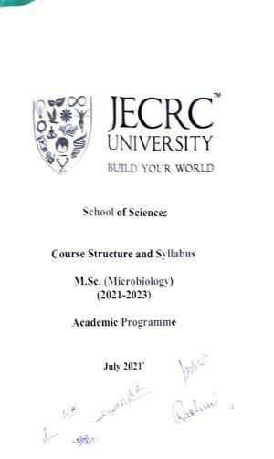 JECRC Jaipur M.Sc -Microbiology Syllabus