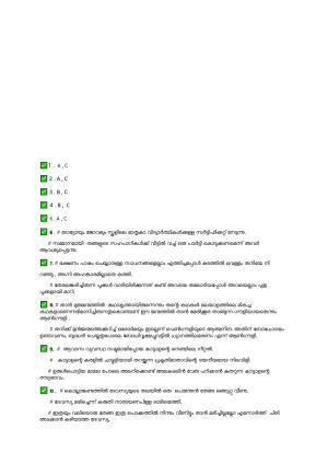 Kerala Plus Two 2021 Malayalam Answer Key
