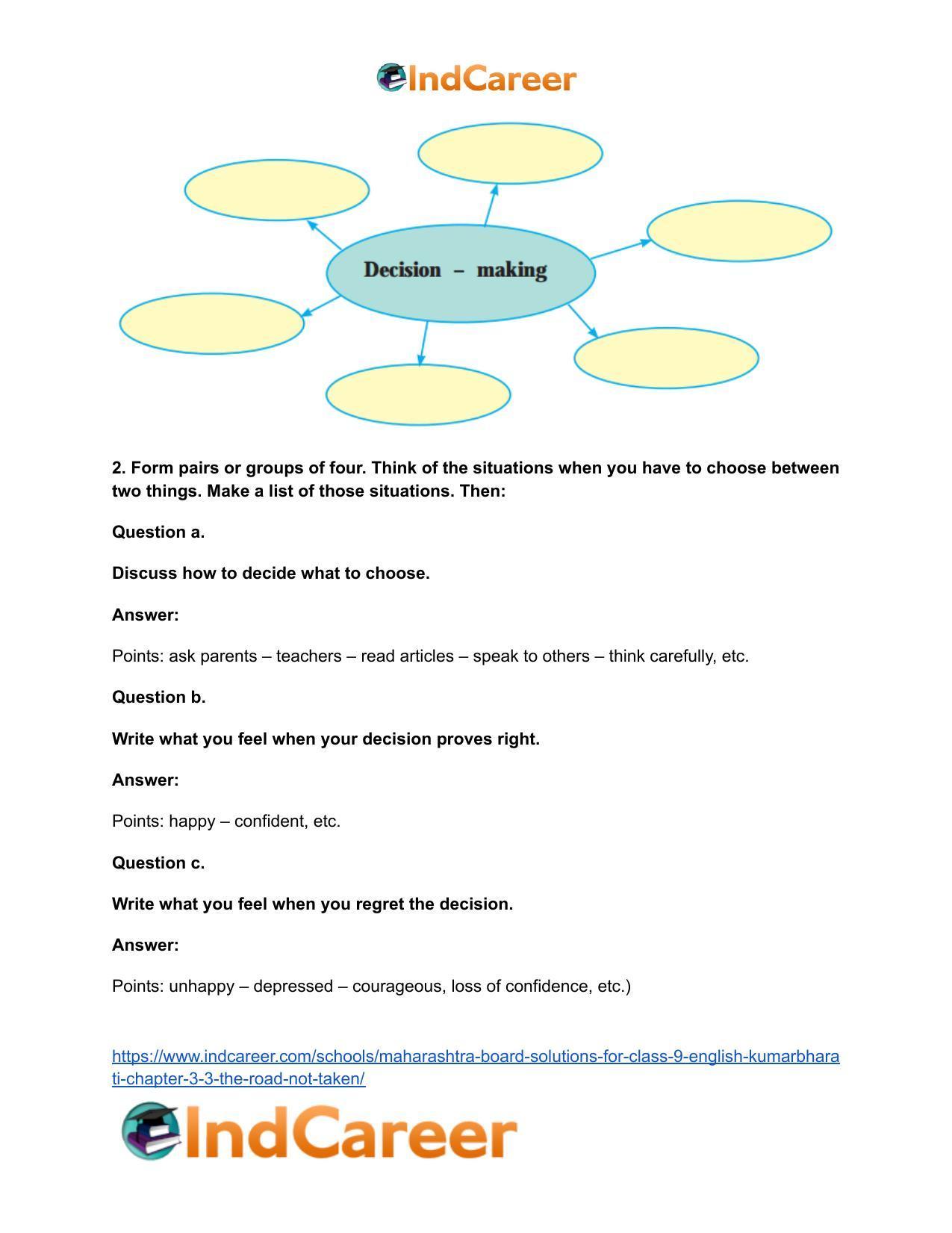 Maharashtra Board Solutions for Class 9- English Kumarbharati: Chapter 3.3- The Road Not Taken - Page 3