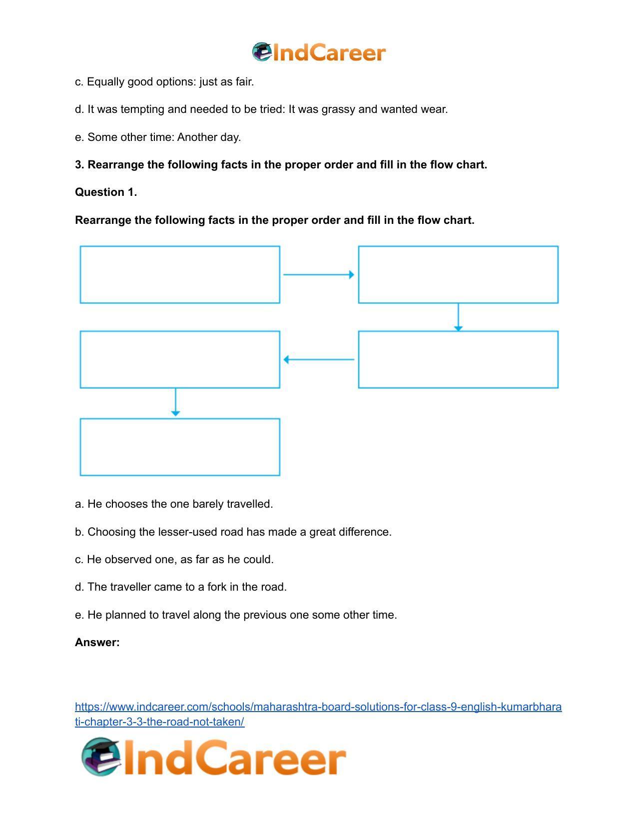 Maharashtra Board Solutions for Class 9- English Kumarbharati: Chapter 3.3- The Road Not Taken - Page 5