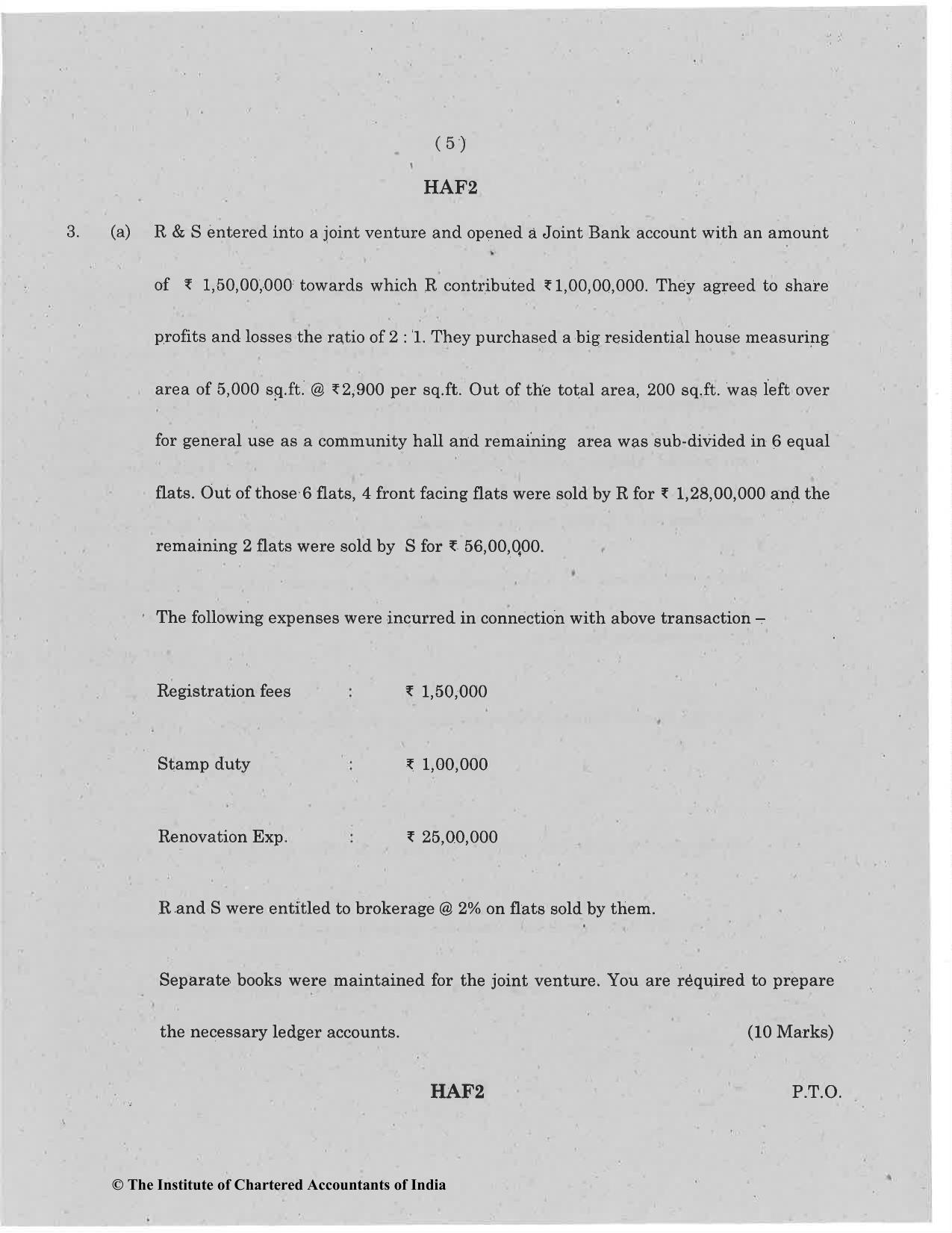 CA Foundation May 2019 Question Paper - Paper 1 (Principles and Practice of Accounting) - Page 5