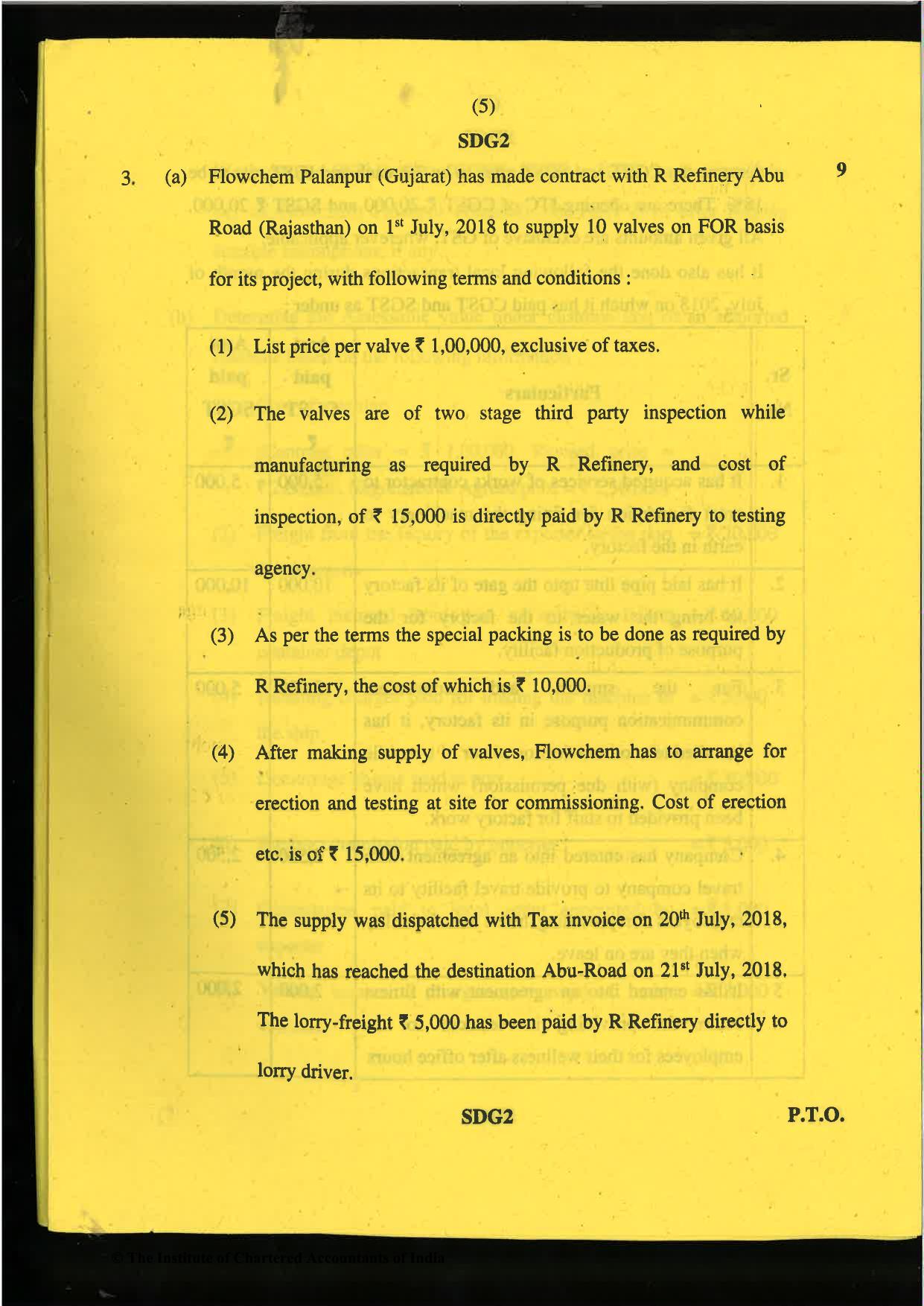 CA Final May 2019 Question Paper - Paper 8 – Indirect Tax Laws - Page 5