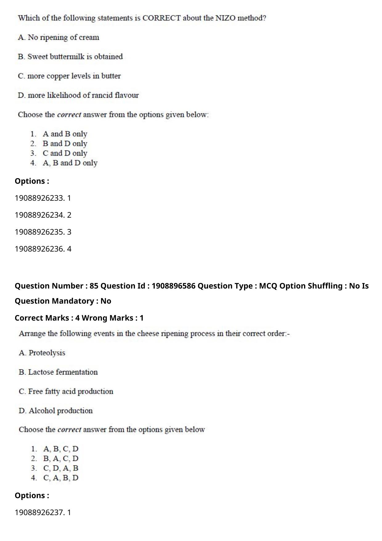 ICAR AIEEA PG 2021 DAIRY SCIENCE Question Paper - Page 42