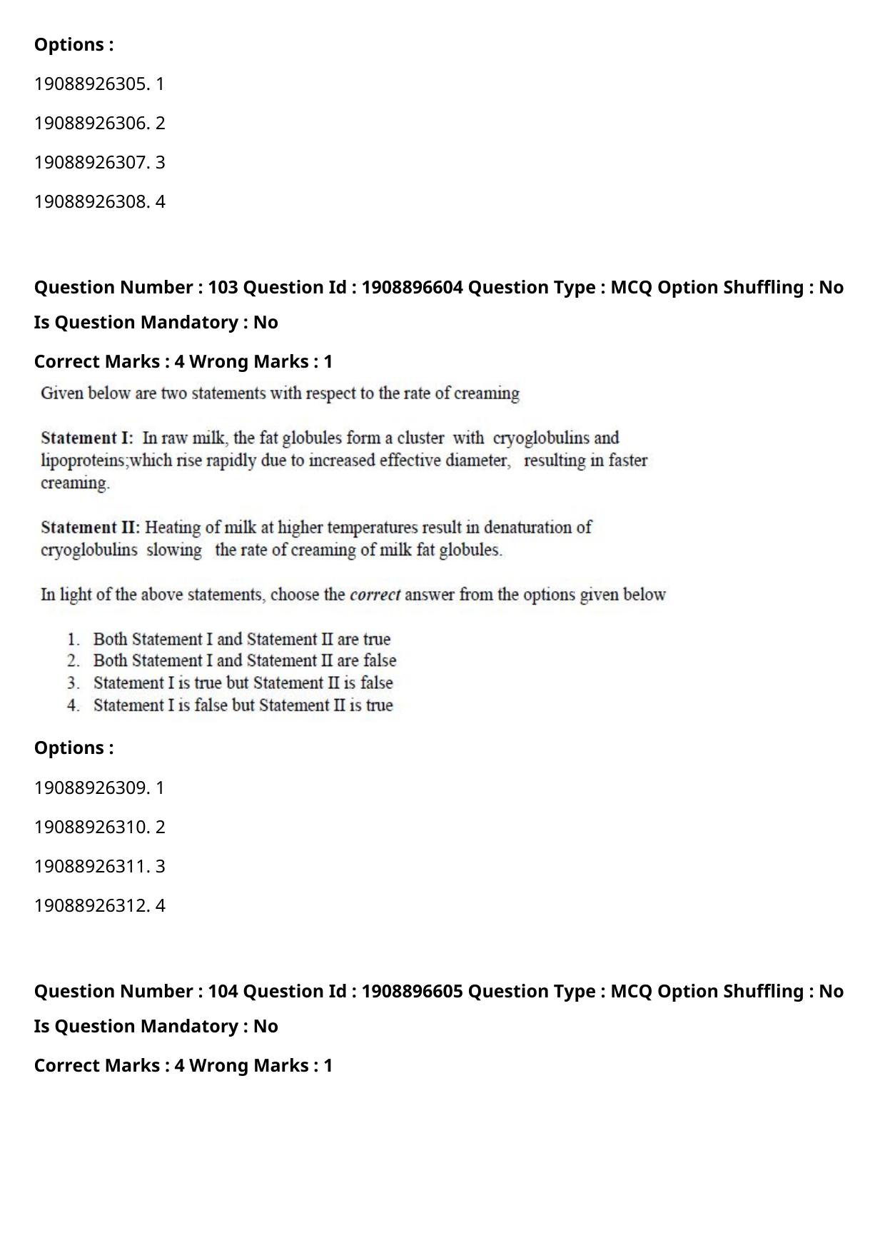 ICAR AIEEA PG 2021 DAIRY SCIENCE Question Paper - Page 51