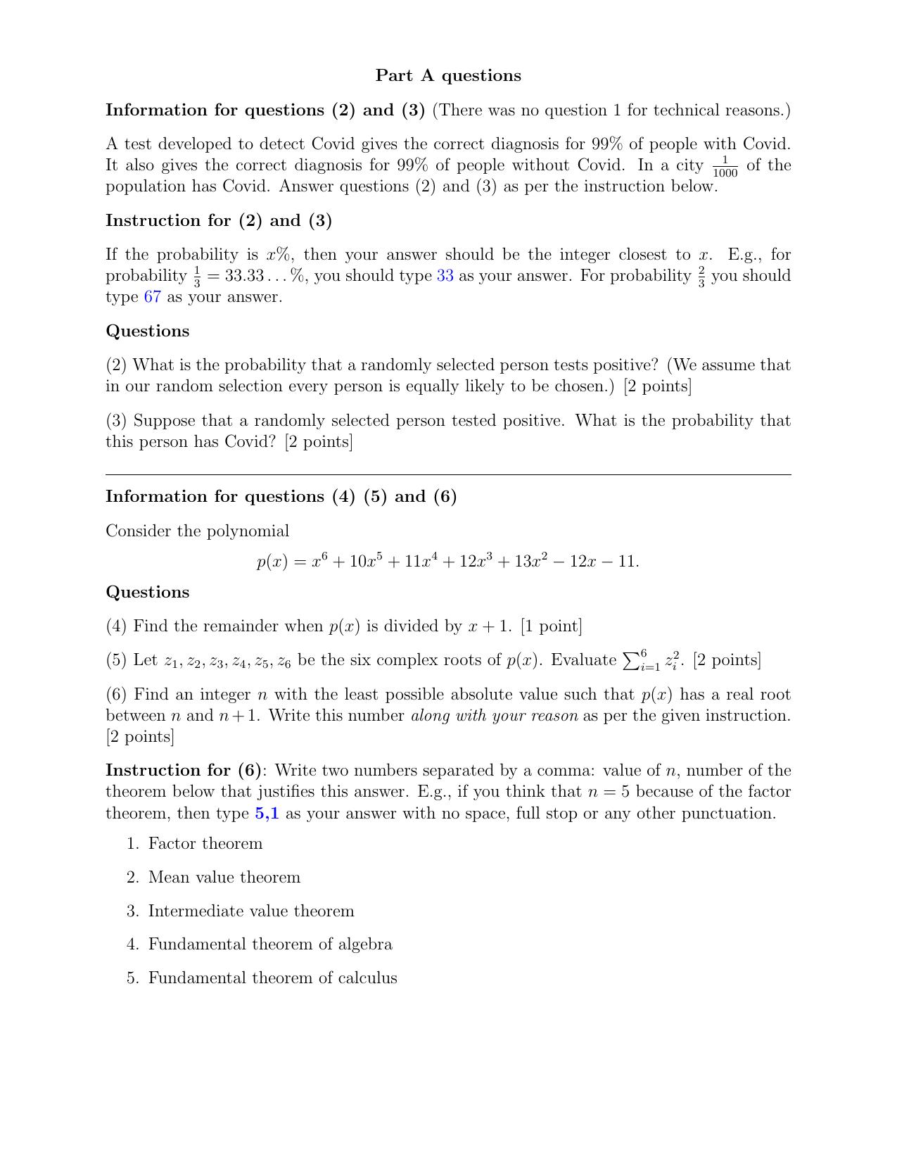 CMI B.Sc (Hons.) Mathematics and Computer Science Question Paper with Solution 2024 - Page 2