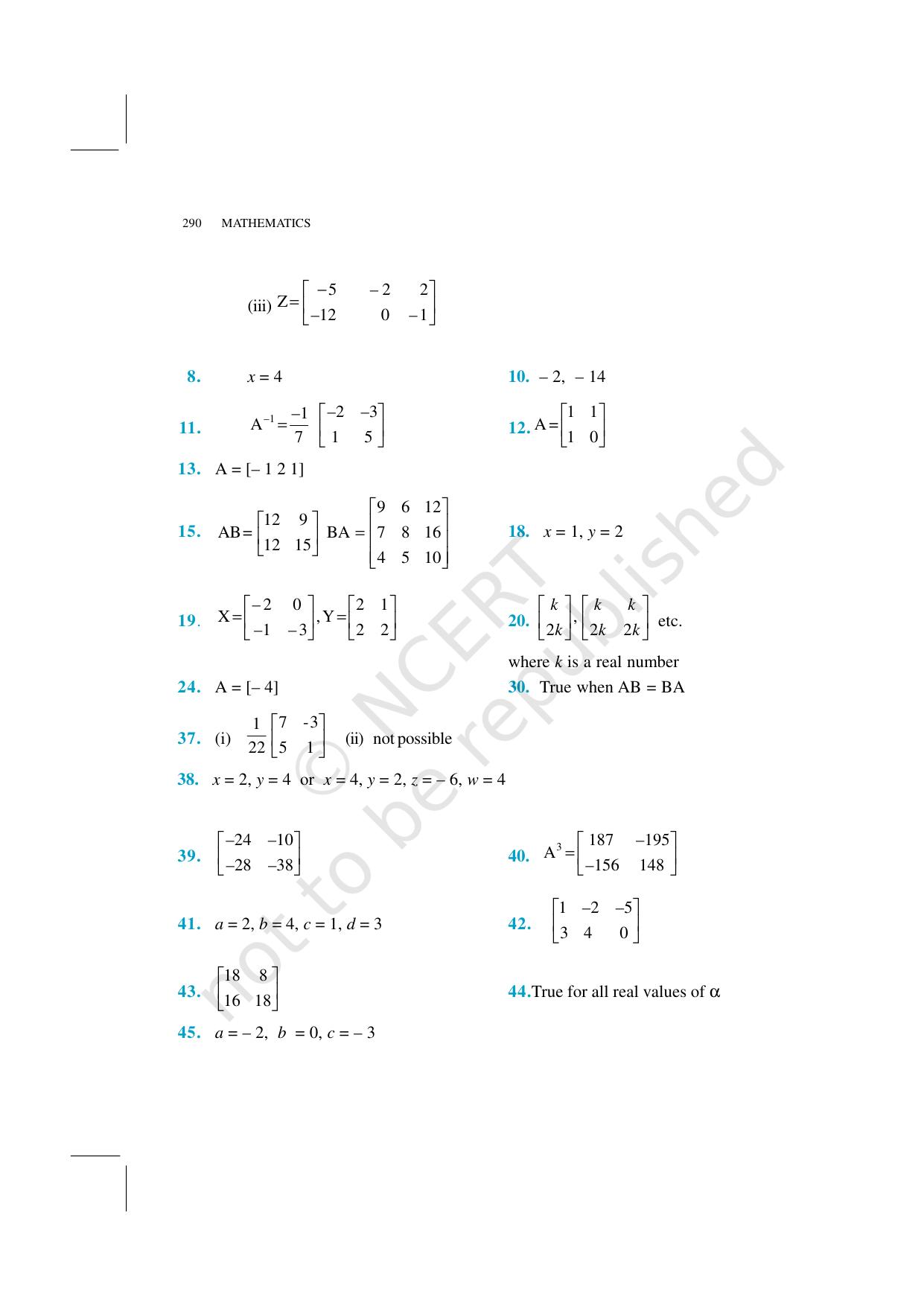 NCERT Exemplar Class 12: Mathematics  - Answers - Page 4