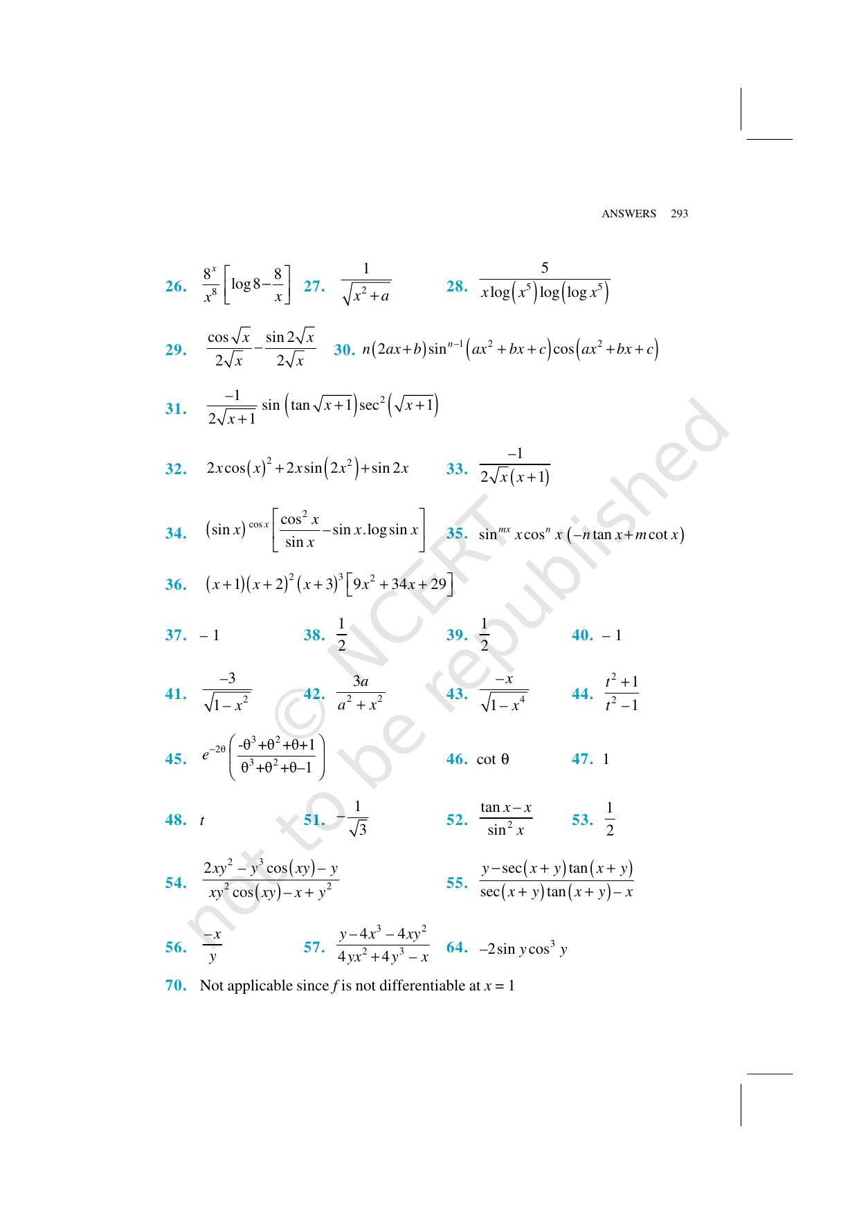 NCERT Exemplar Class 12: Mathematics  - Answers - Page 7