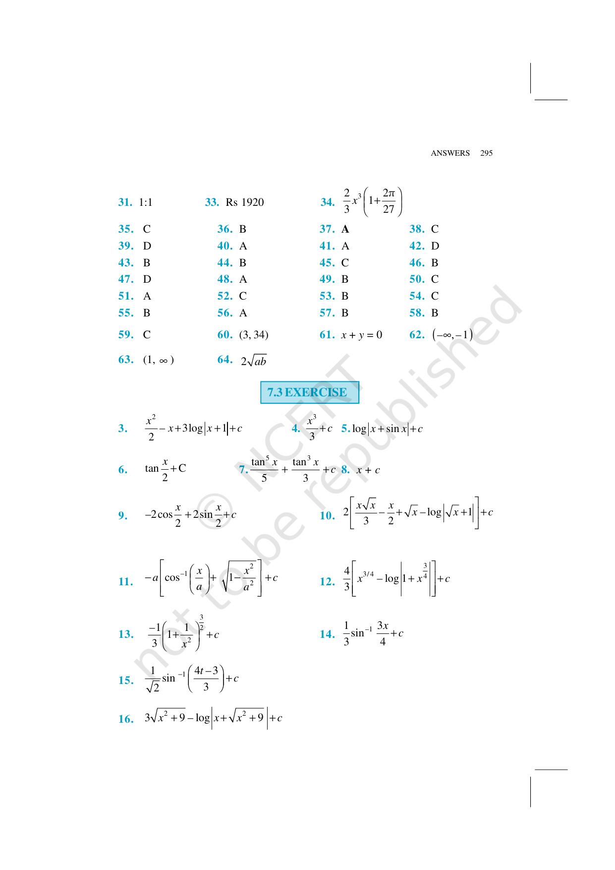 NCERT Exemplar Class 12: Mathematics  - Answers - Page 9