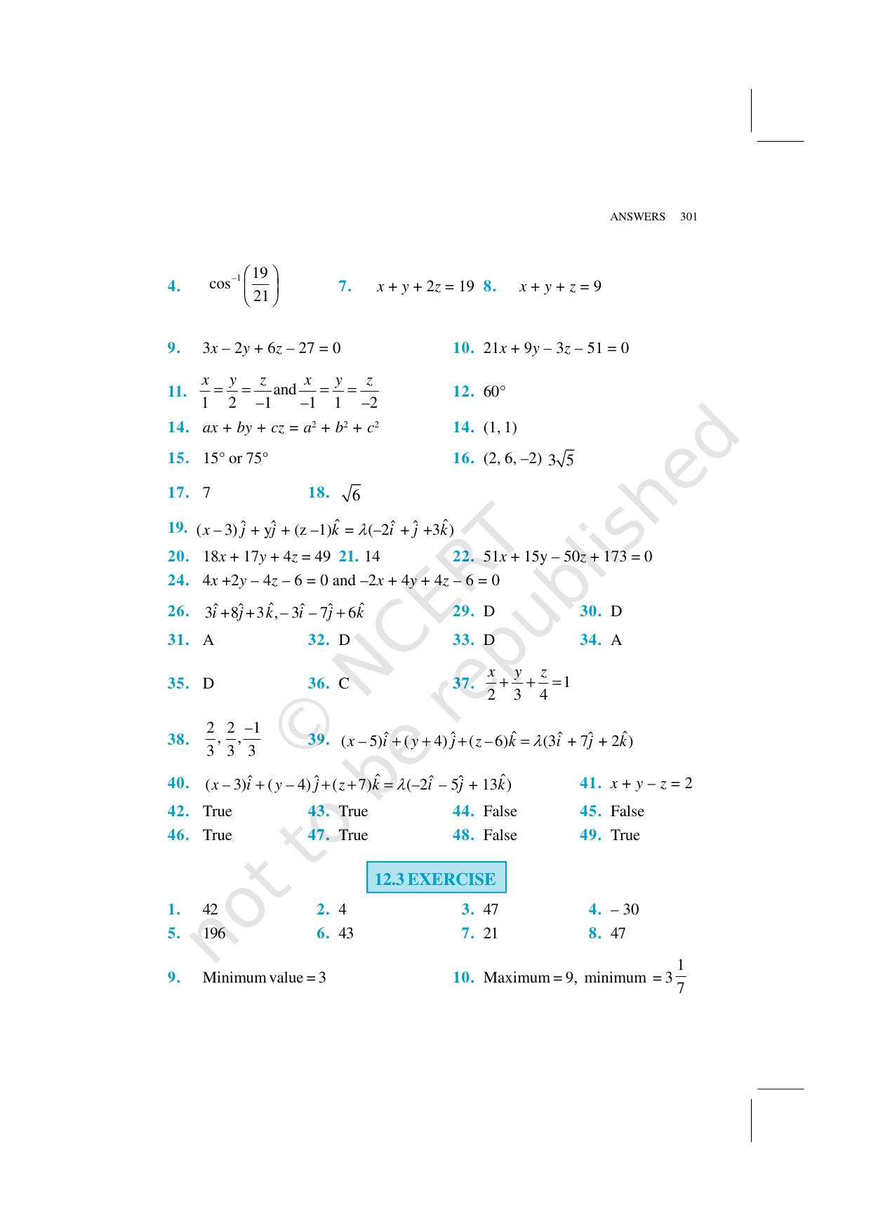 NCERT Exemplar Class 12: Mathematics  - Answers - Page 15