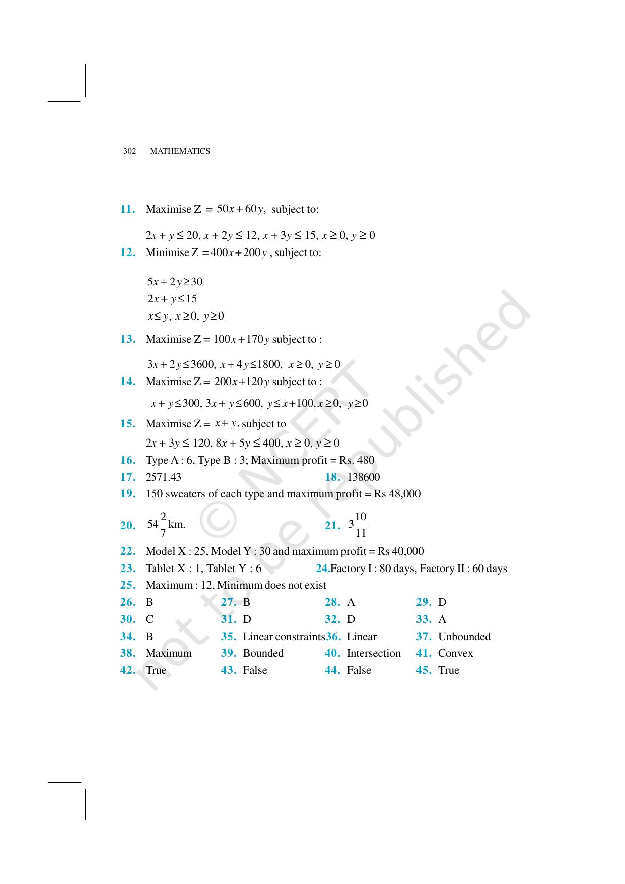 NCERT Exemplar Class 12: Mathematics  - Answers - Page 16