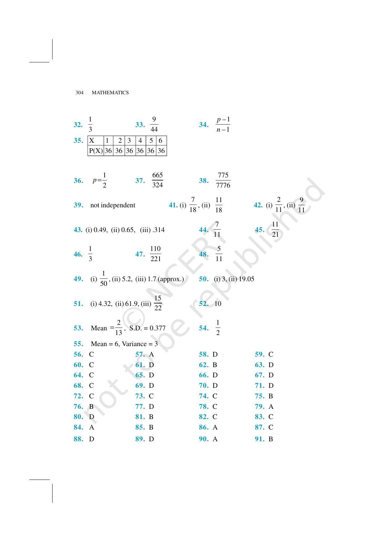 NCERT Exemplar Class 12: Mathematics  - Answers - Page 18