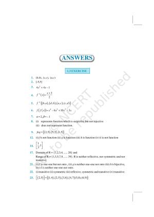NCERT Exemplar Class 12: Mathematics  - Answers