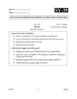 Kerala Plus Two Question Paper 2022 - Music