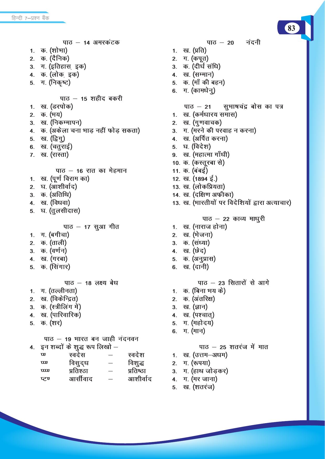 Chhattisgarh Board Class 7 Hindi Question Bank - Page 34