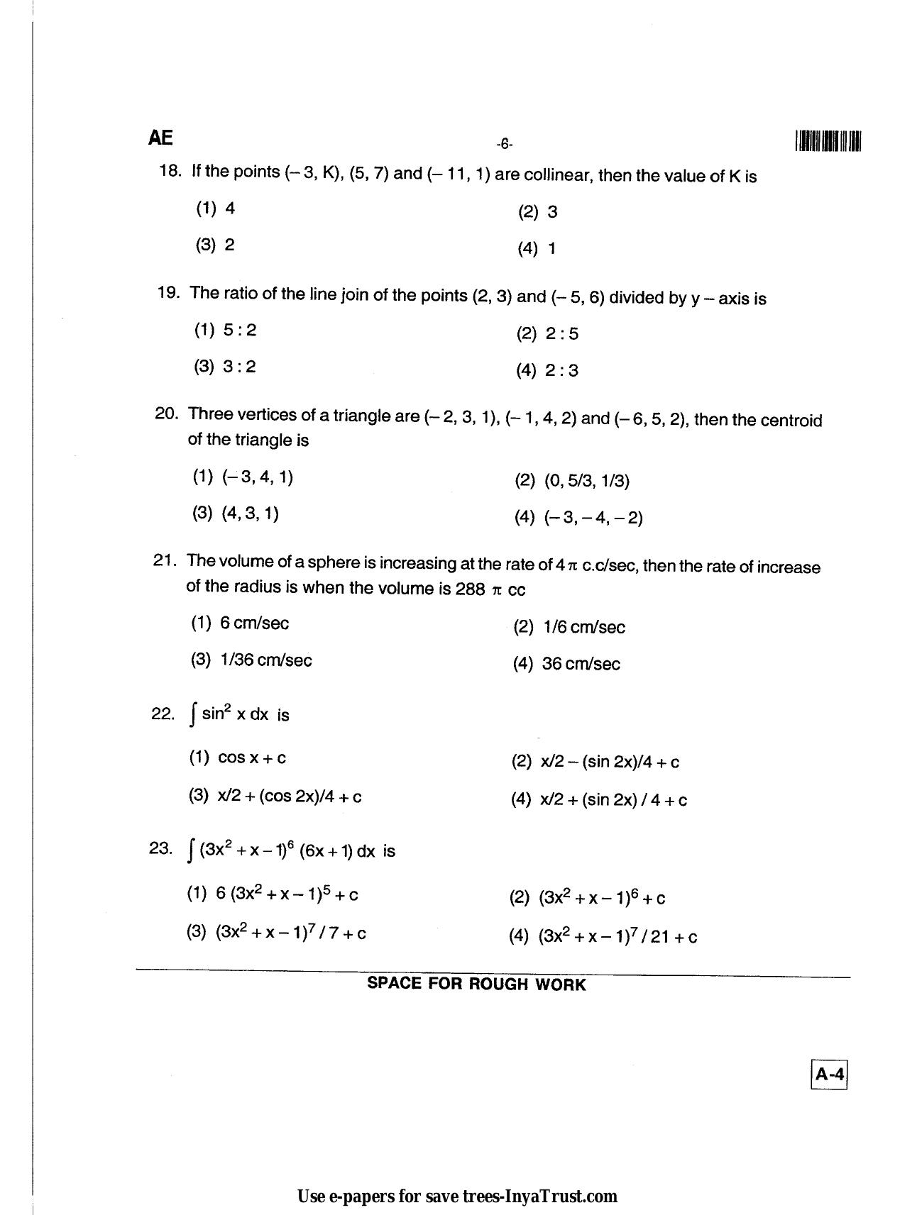 Karnataka Diploma CET- 2013 Aeronautical Engineering(1) Question Paper - Page 6