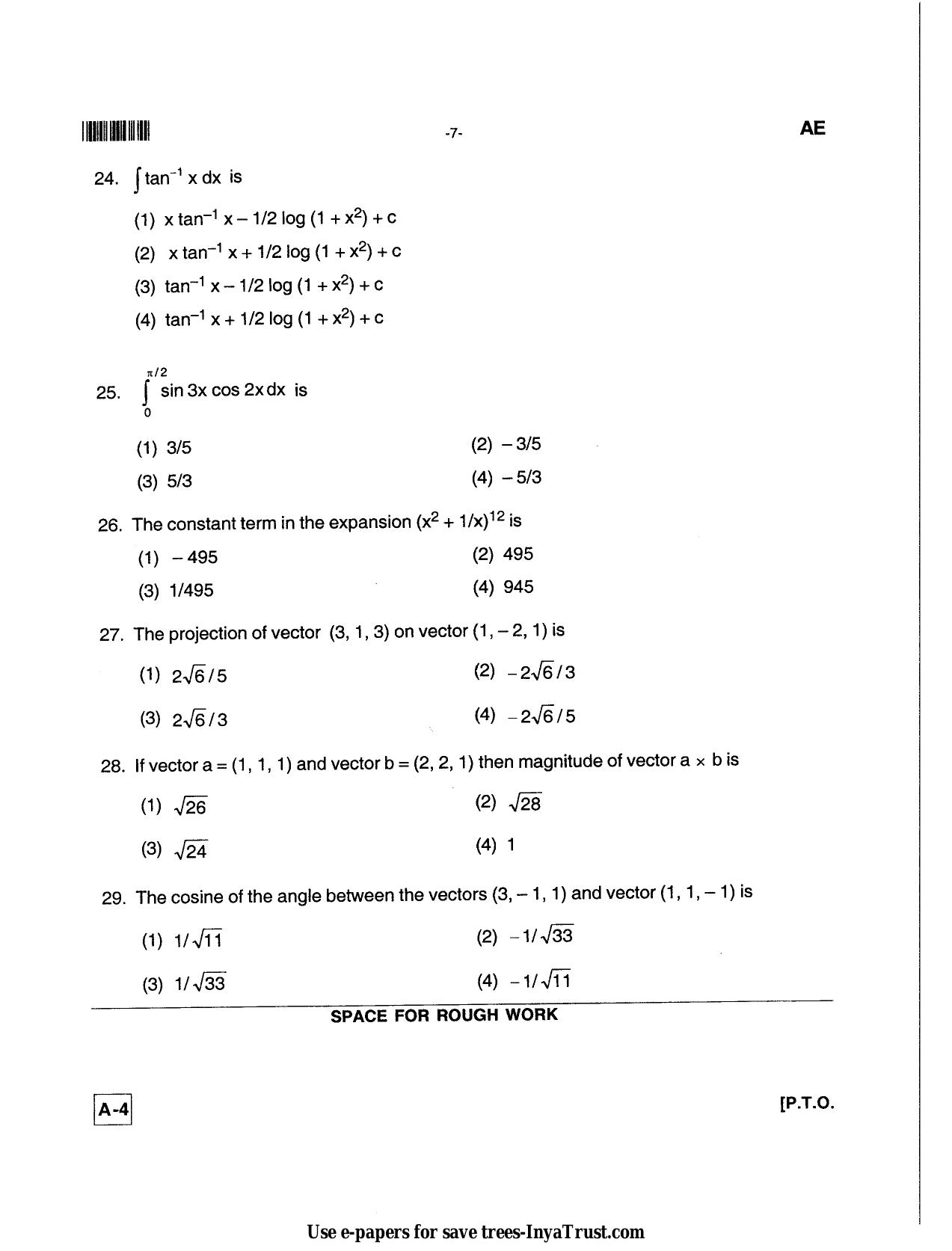 Karnataka Diploma CET- 2013 Aeronautical Engineering(1) Question Paper - Page 7