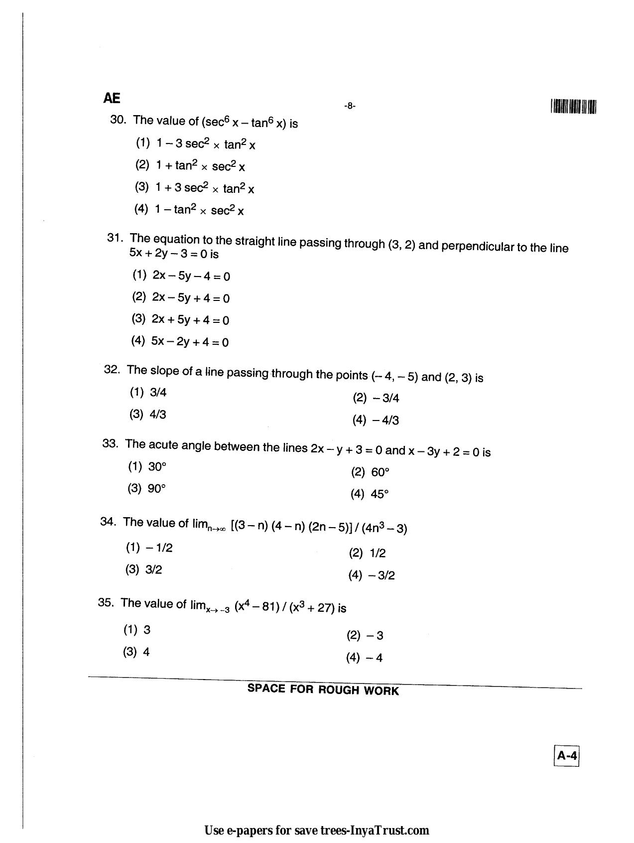 Karnataka Diploma CET- 2013 Aeronautical Engineering(1) Question Paper - Page 8