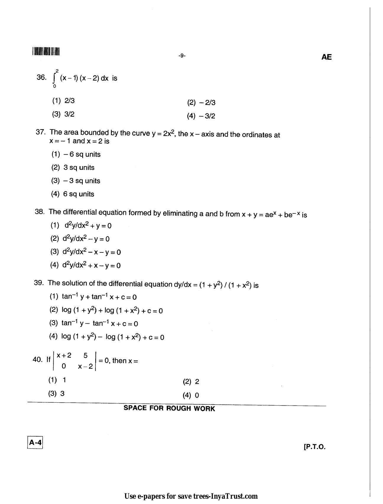 Karnataka Diploma CET- 2013 Aeronautical Engineering(1) Question Paper - Page 9