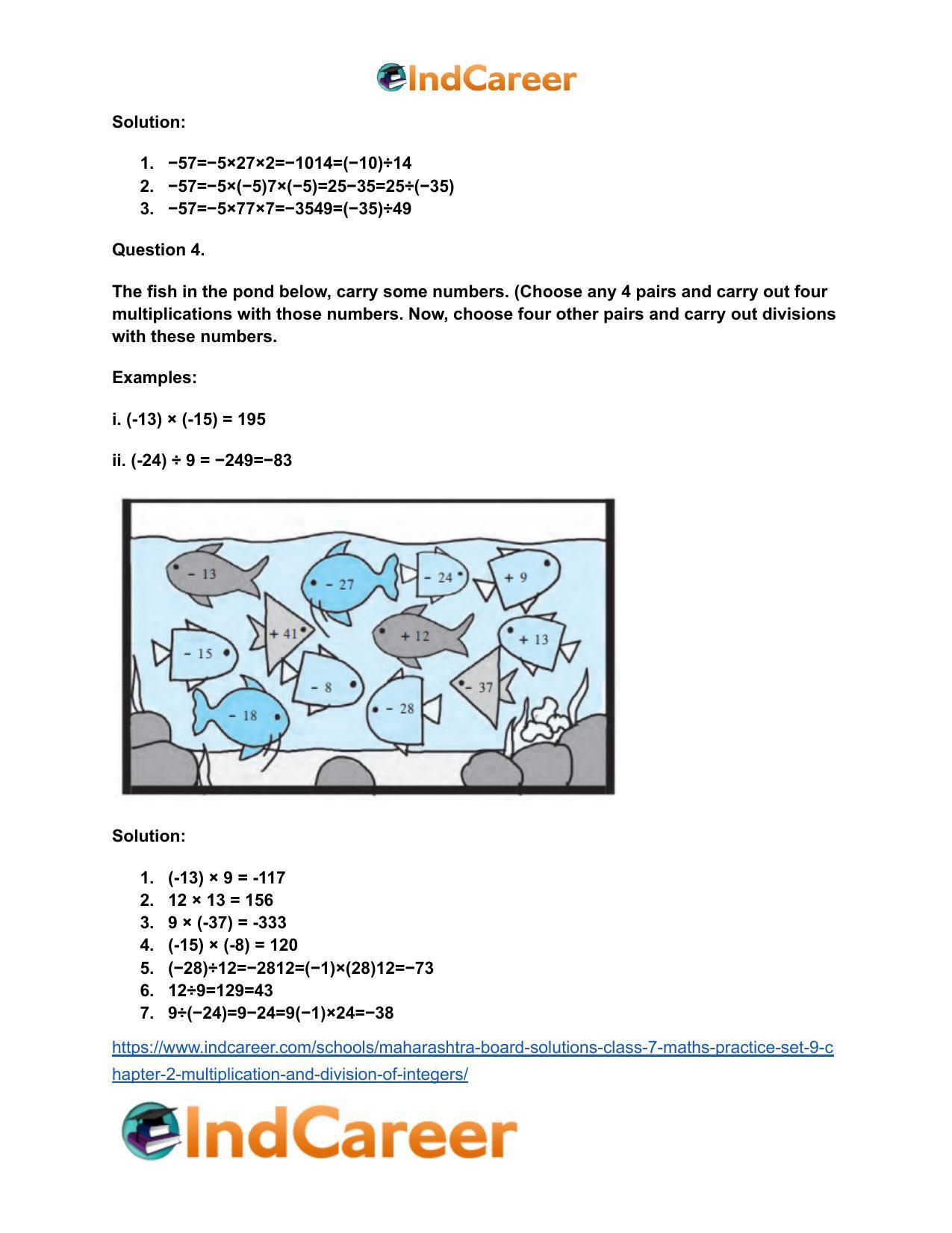 Maharashtra Board Solutions Class 7-Maths (Practice Set 9): Chapter 2- Multiplication and Division of Integers - Page 5
