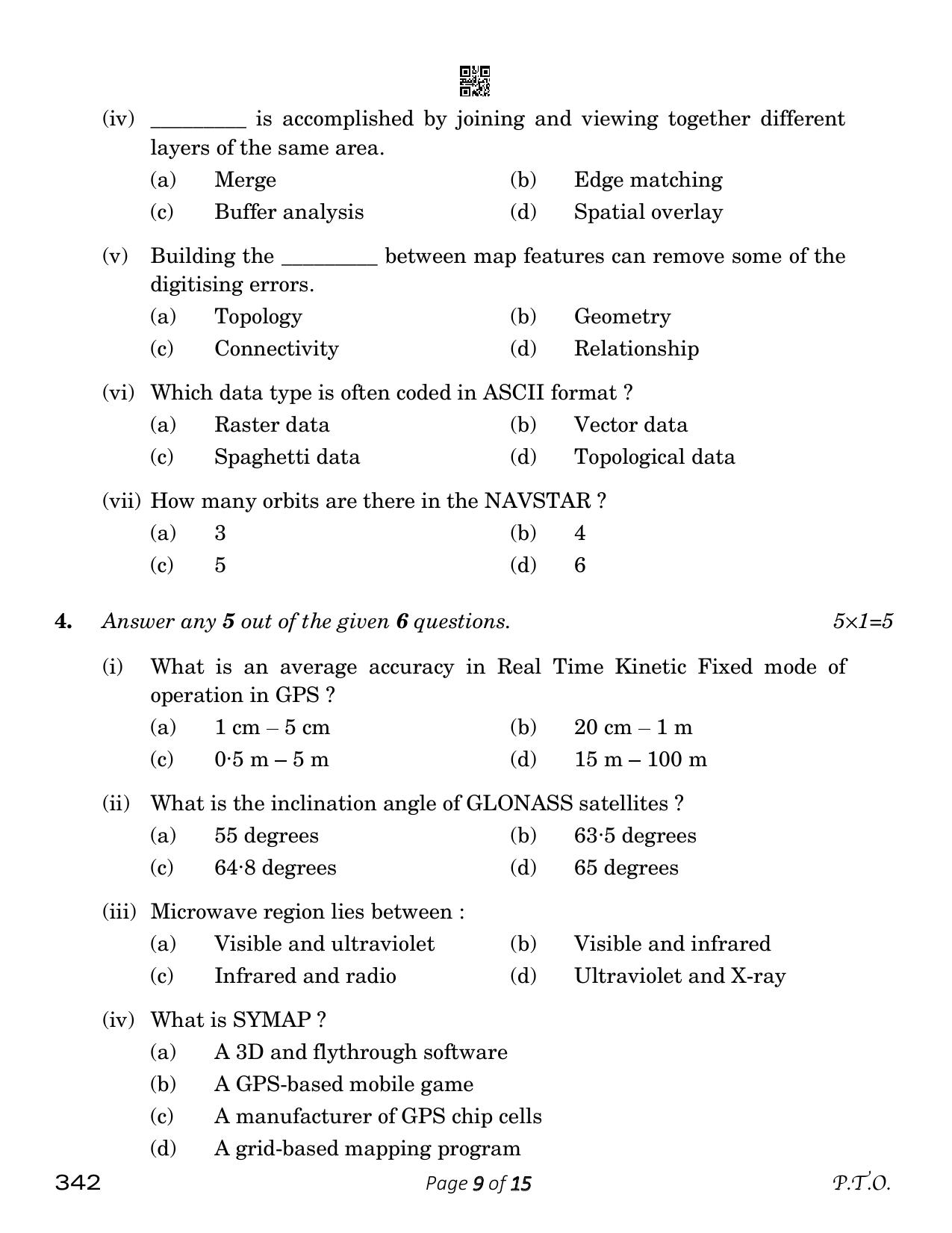CBSE Class 12 Geospatial Technology (Compartment) 2023 Question Paper - Page 9