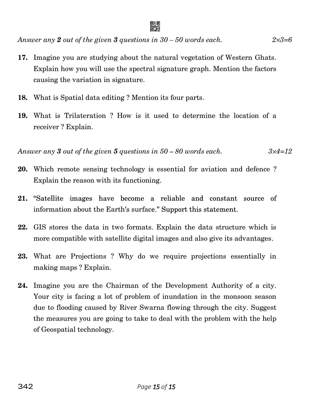 CBSE Class 12 Geospatial Technology (Compartment) 2023 Question Paper - Page 15