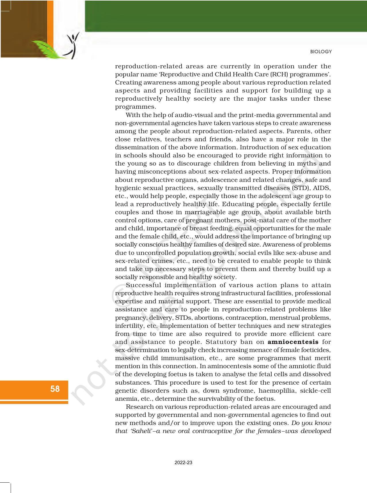 NCERT Book for Class 12 Biology Chapter 4 Reproductive Health - Page 2