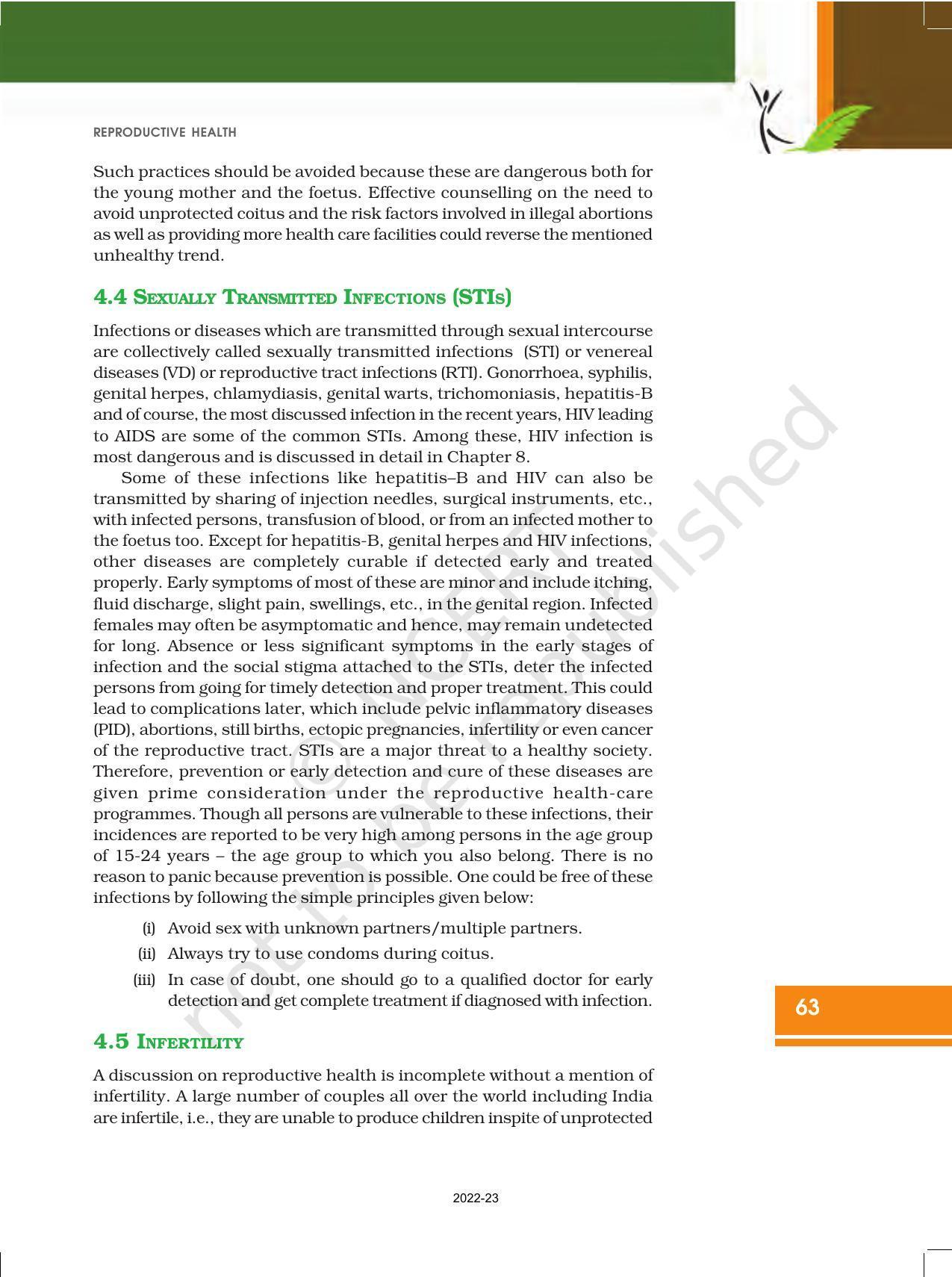 NCERT Book for Class 12 Biology Chapter 4 Reproductive Health - Page 7
