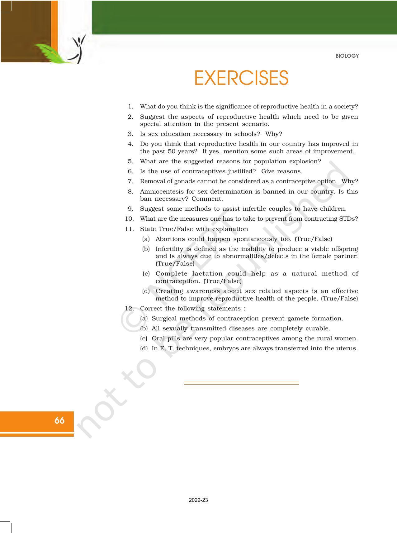 NCERT Book for Class 12 Biology Chapter 4 Reproductive Health - Page 10