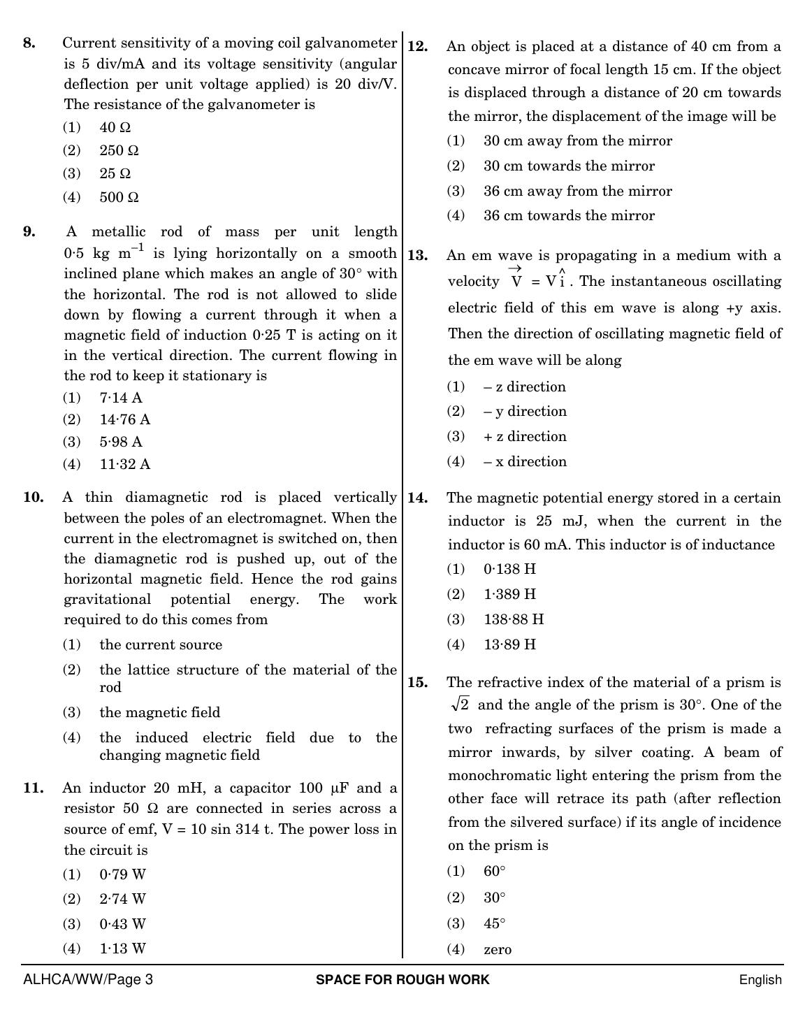 NEET English WW 2019 Question Paper - Page 3