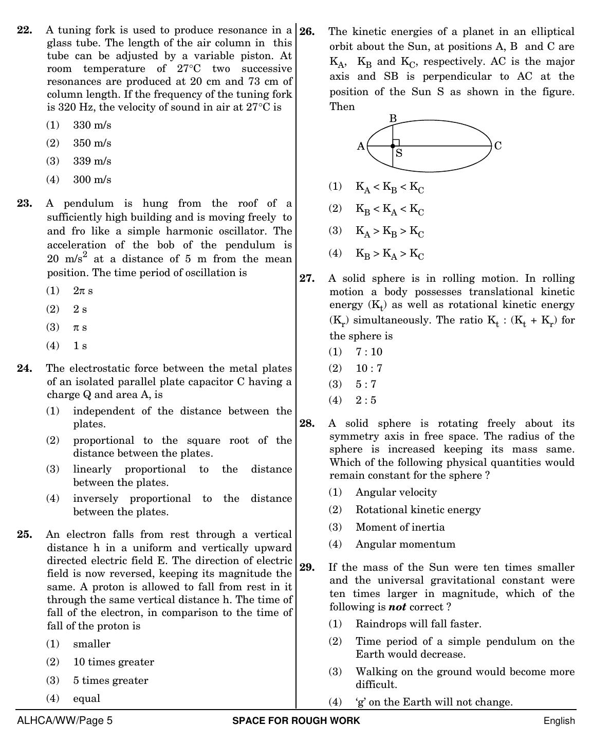 NEET English WW 2019 Question Paper - Page 5