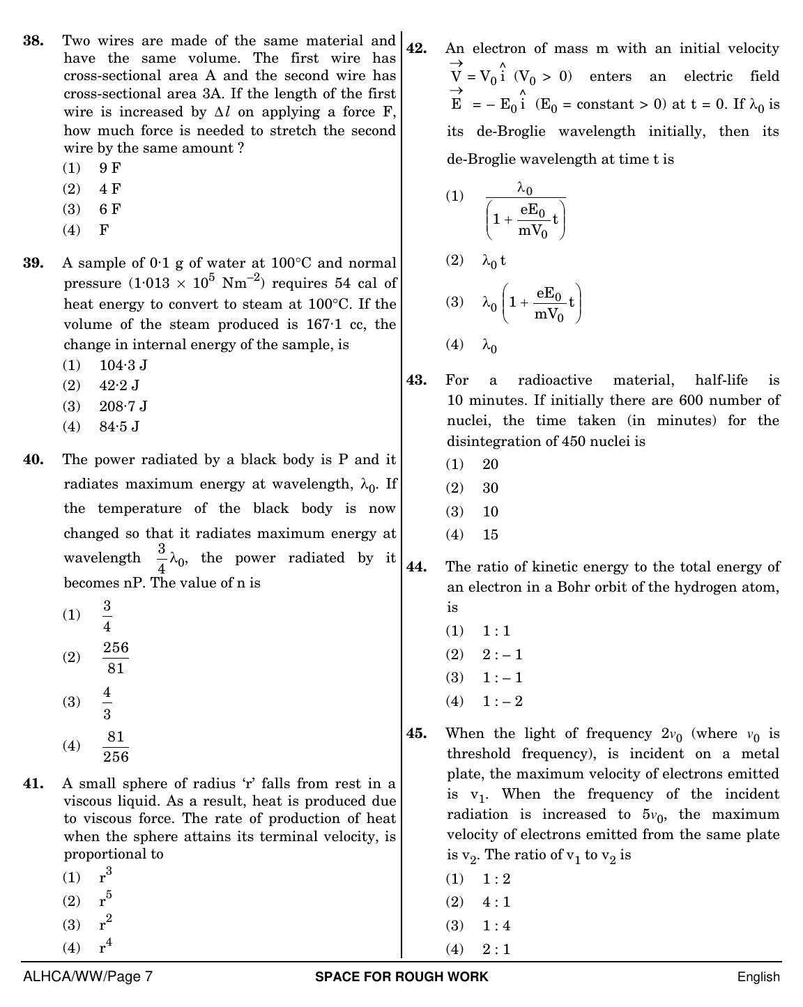 NEET English WW 2019 Question Paper - Page 7