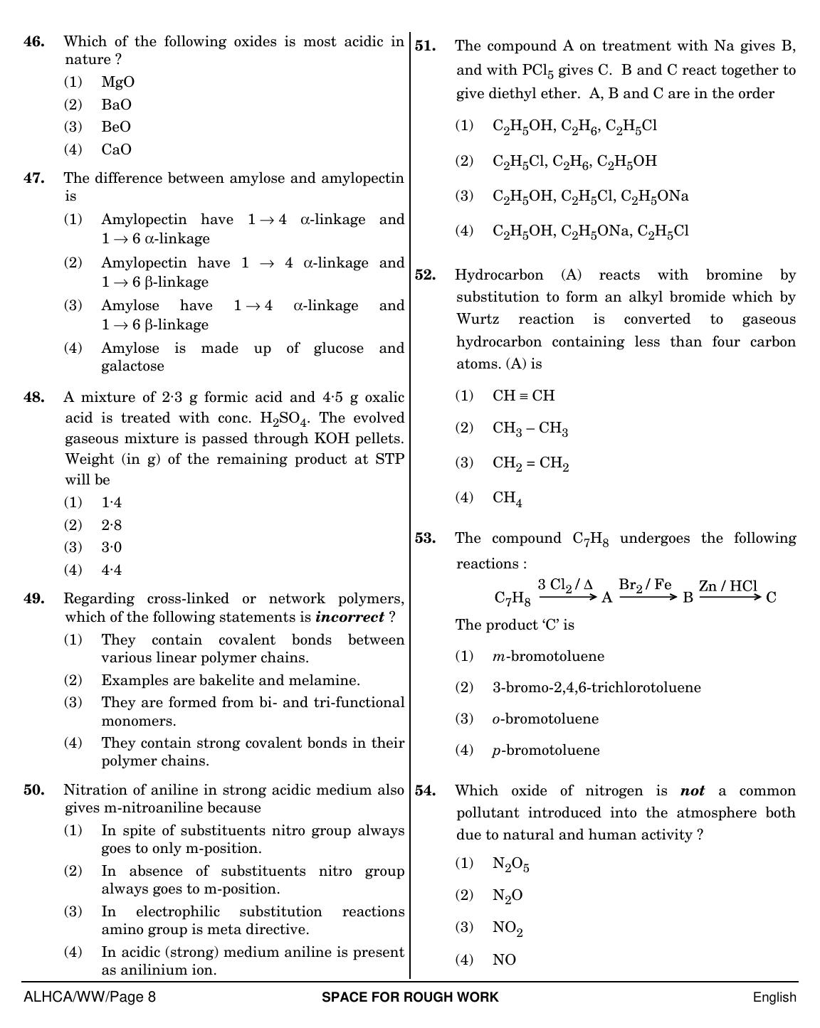 NEET English WW 2019 Question Paper - Page 8