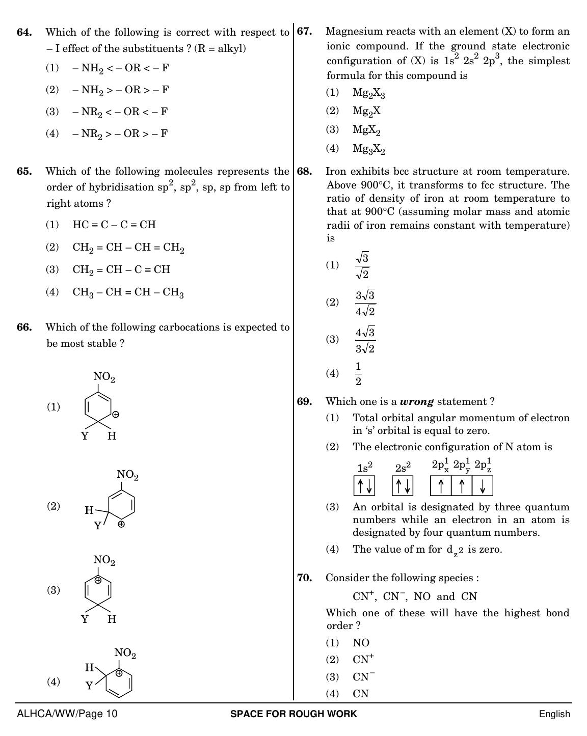 NEET English WW 2019 Question Paper - Page 10