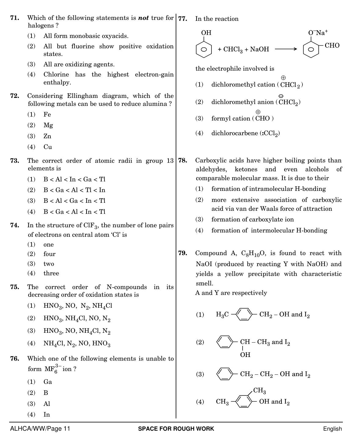 NEET English WW 2019 Question Paper - Page 11