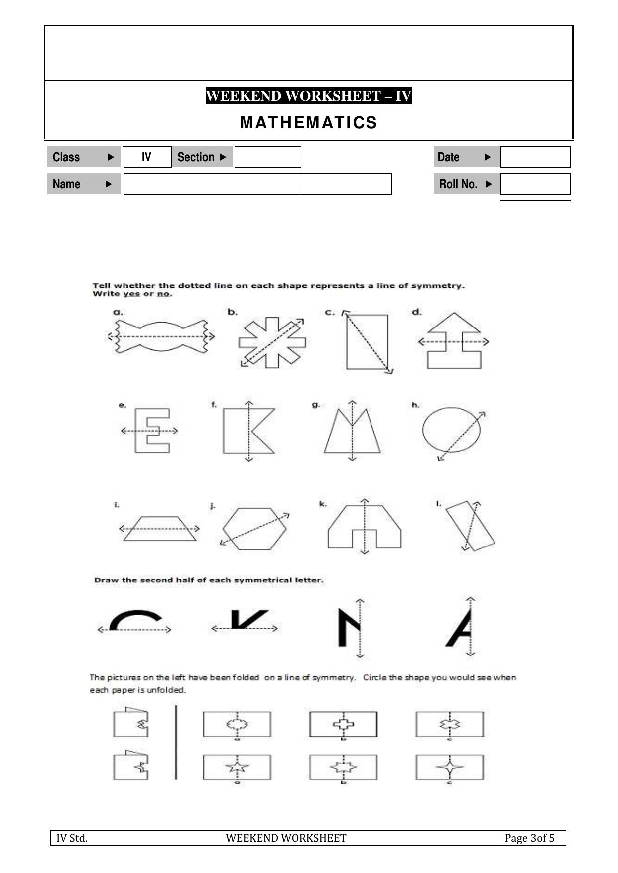 Worksheet for Class 4 Maths Assignment 88 - Page 1
