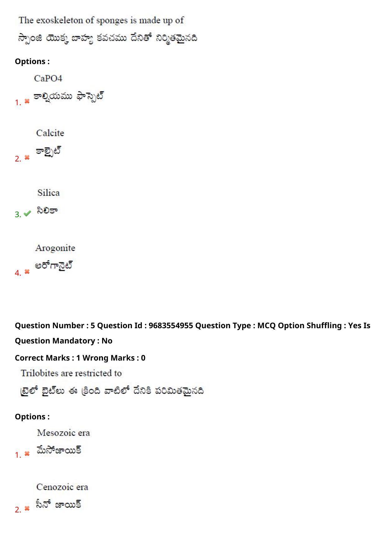 TS CPGET 2021 M.Sc. Geology (Shift 1) Question Paper with Answer Key - Page 5